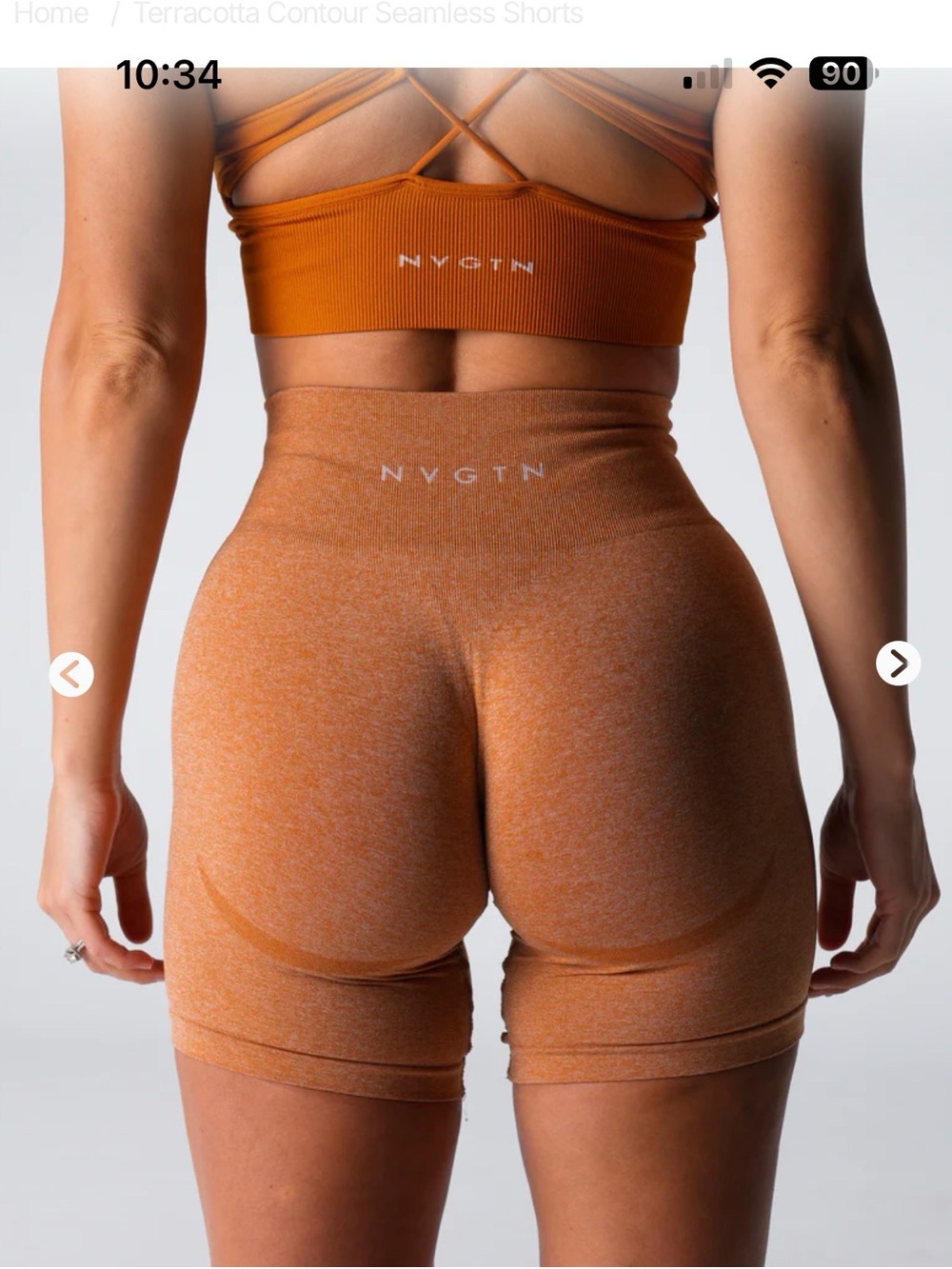 BNWOT NVGTN Terracotta Seamless High-Waist Athletic Shorts